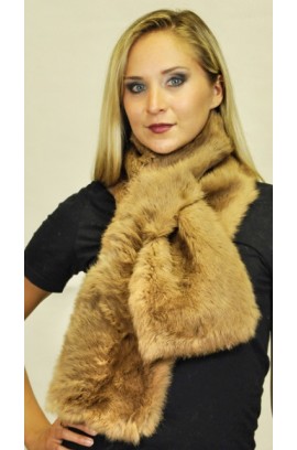 Brown rabbit fur scarf